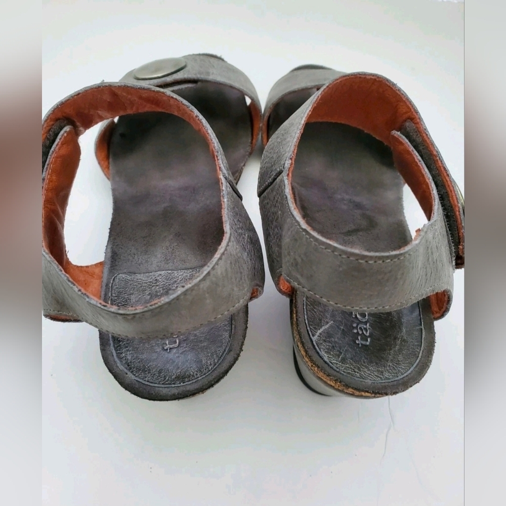 Taos Women’s Carousel 2 Strappy Leather Wedge Sandal In Gray Sz EU 38/US 7-7.5 - Picture 4 of 15